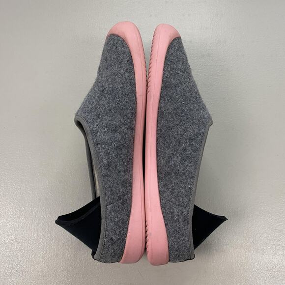 Mahabis Curve Slippers Womens 8.5-9 / 40 Gray Pink Wool House Shoe Shearling - Picture 8 of 12